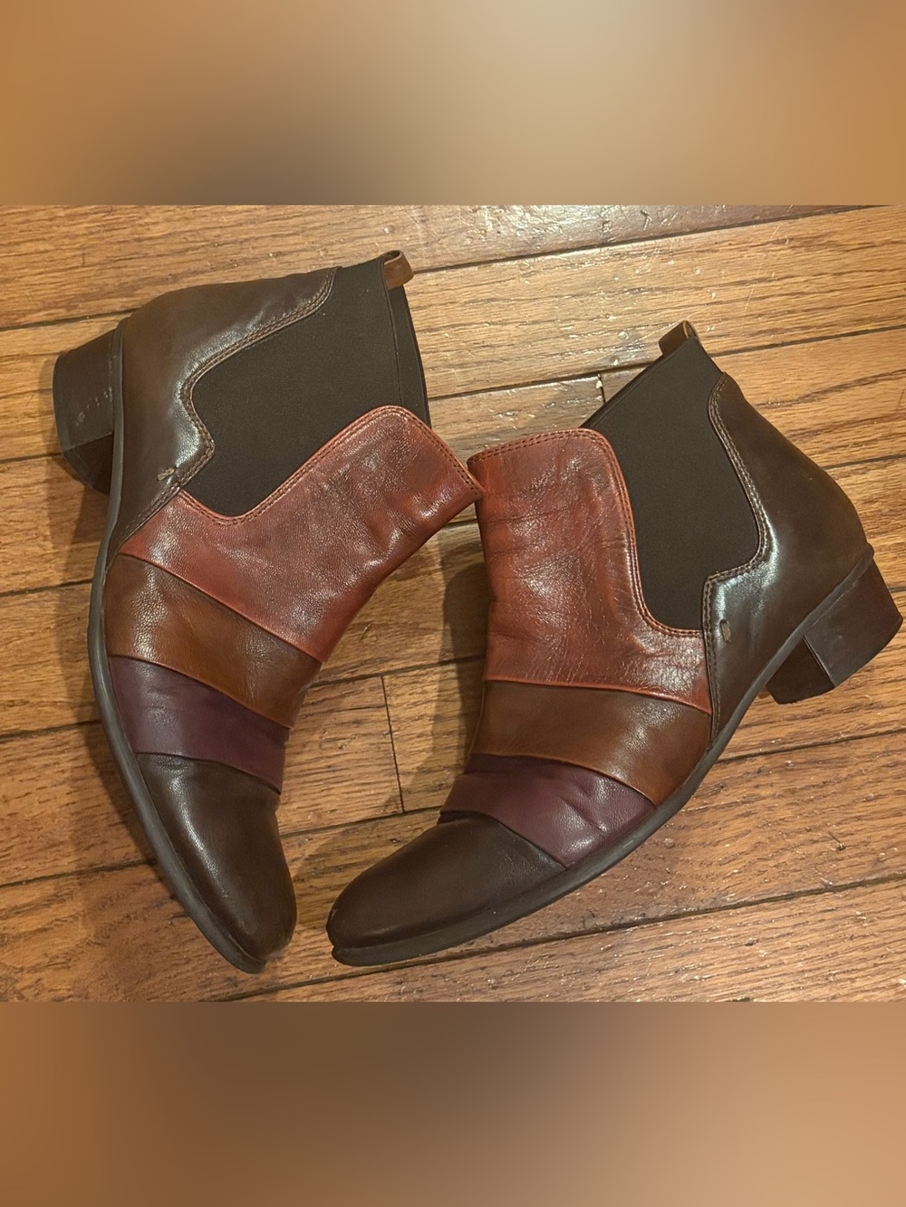 Everybody Boots Size 8.5 Brown Multi Made In Italy Leather Upper & Lining